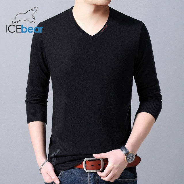 ICEbear Spring 2020 New Men's Sweater Fashion Round Neck Sweater Brand Clothing 1901