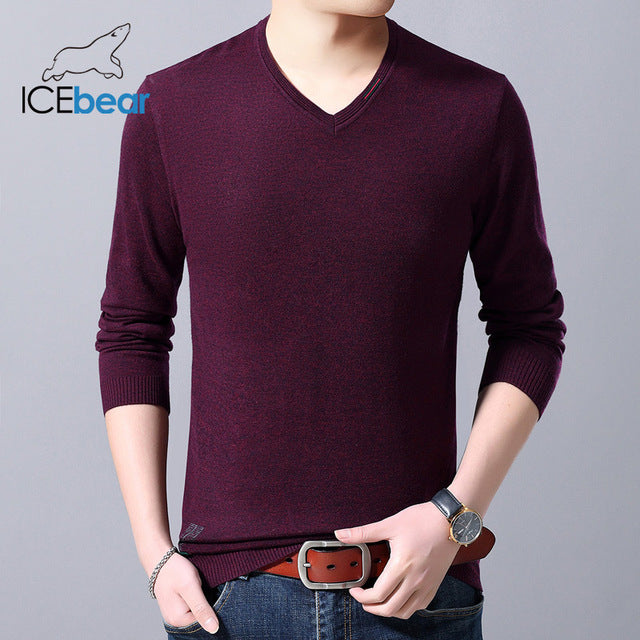 ICEbear Spring 2020 New Men's Sweater Fashion Round Neck Sweater Brand Clothing 1901