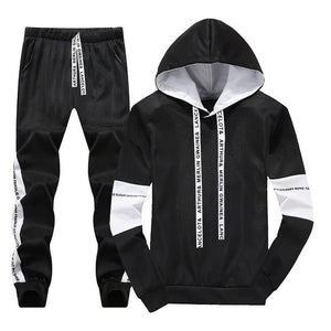 Hooded Men Sportswear Sets Spring Winter 2020 Casual Tracksuit Men Two Piece Suit Hoodies Sweatshirt + Sweatpants Male Sweatsuit