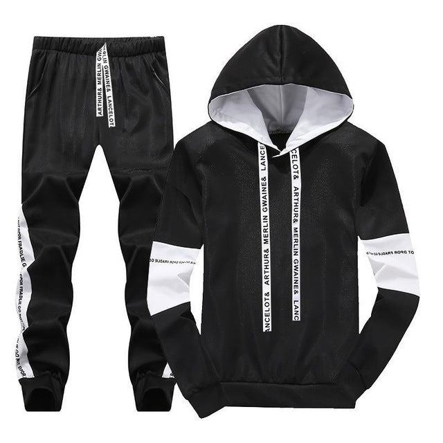 Hooded Men Sportswear Sets Spring Winter 2020 Casual Tracksuit Men Two Piece Suit Hoodies Sweatshirt + Sweatpants Male Sweatsuit