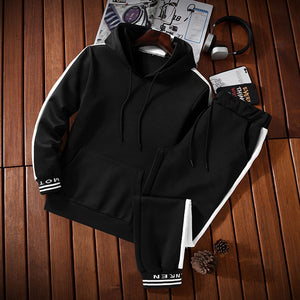 Hooded Men Sportswear Sets Spring Winter 2020 Casual Tracksuit Men Two Piece Suit Hoodies Sweatshirt + Sweatpants Male Sweatsuit