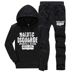 Hooded Men Sportswear Sets Spring Winter 2020 Casual Tracksuit Men Two Piece Suit Hoodies Sweatshirt + Sweatpants Male Sweatsuit