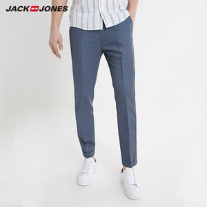 JackJones Men's Slim Fit Linen Tapered Tight-leg Crop Basic Pants| 219214512