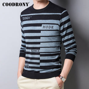 COODRONY Brand Sweater Men Casual Fashion Striped O-Neck Pullover Men Clothes Spring Autumn Knitted Soft Cotton Pull Homme C1036