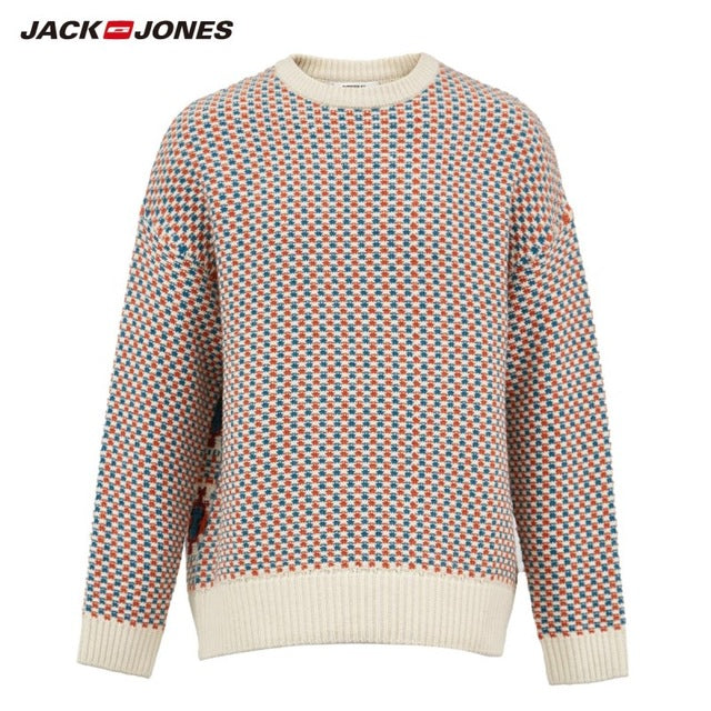 JackJones Men's Autumn&Winter Loose Fit Woven Round Neckline Knit Sweater Style| 219424517