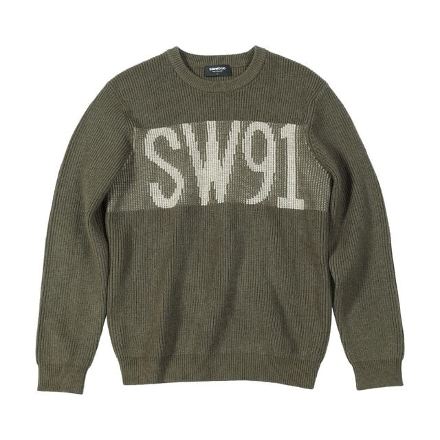 SIMWOOD 2020 spring new jacquard letter sweater men o-neck kintwear high quality plus size brand clothing pullovers SI980761
