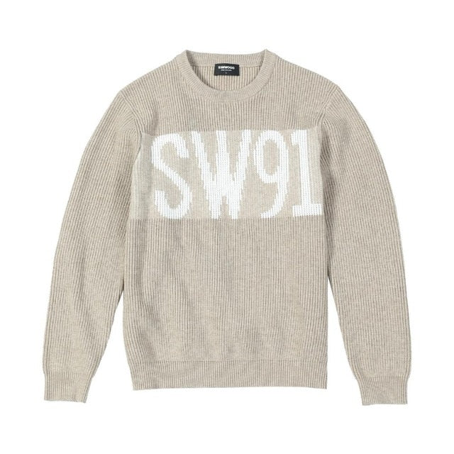 SIMWOOD 2020 spring new jacquard letter sweater men o-neck kintwear high quality plus size brand clothing pullovers SI980761
