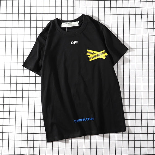 Summer Wear Trend Ow off White Arrowhead Cordon Short Sleeve T-shirt Women's Popular Brand Pure Cotton MEN'S T-shirt Base Shirt