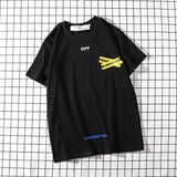 Summer Wear Trend Ow off White Arrowhead Cordon Short Sleeve T-shirt Women's Popular Brand Pure Cotton MEN'S T-shirt Base Shirt