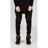 OLOME Skinny Biker Jeans Men Fashion 2020 Retro Nostalgia Straight Soft Black Men's Jean Trousers Casual Long Pants