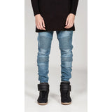 OLOME Skinny Biker Jeans Men Fashion 2020 Retro Nostalgia Straight Soft Black Men's Jean Trousers Casual Long Pants