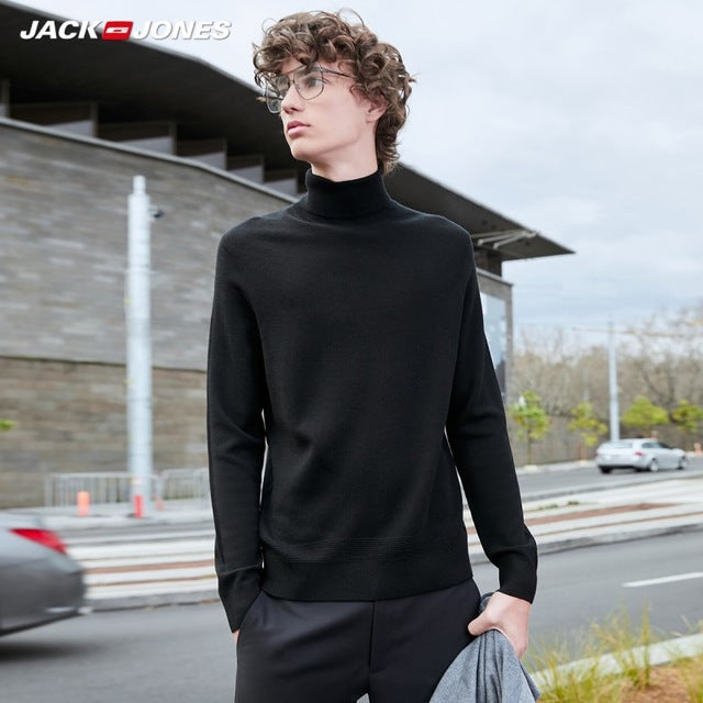 JackJones Men's Basic Multi-colored High-neck Woolen Knit Sweater| 219424504