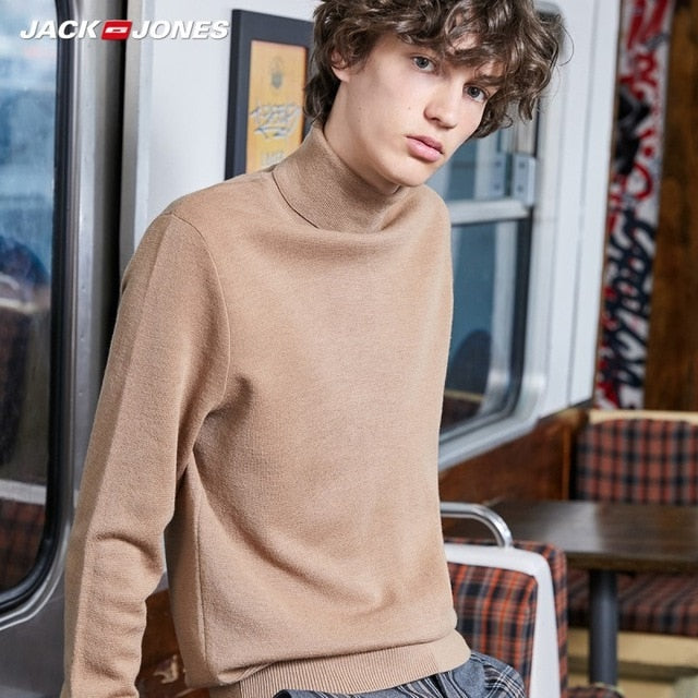 JackJones Men's Basic Multi-colored High-neck Woolen Knit Sweater| 219424504