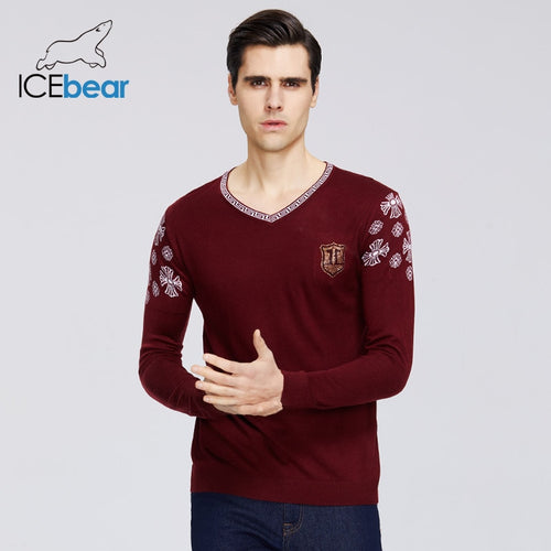 ICEbear 2020 new men's spring sweater casual v-neck sweater business casual quality men's clothing A-39