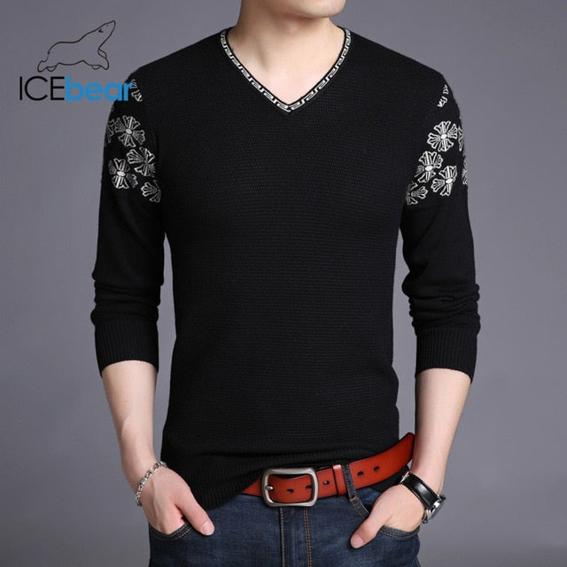 ICEbear 2020 new men's spring sweater casual v-neck sweater business casual quality men's clothing A-39