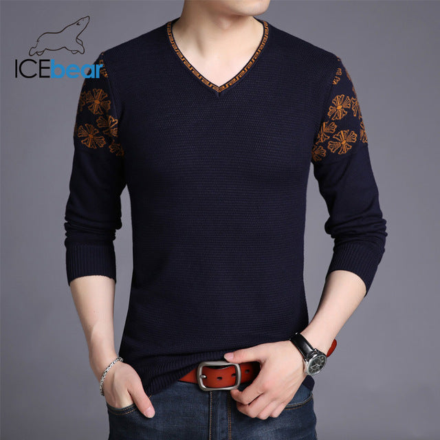 ICEbear 2020 new men's spring sweater casual v-neck sweater business casual quality men's clothing A-39