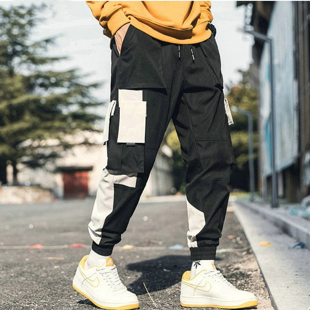 Streetwear pantalones cargo de harén multibolsillos para hombre, pantalones de chándal casuales de Hip Hop para hombre, pantalones Joggers, pantalones de moda Harajuku para hombres