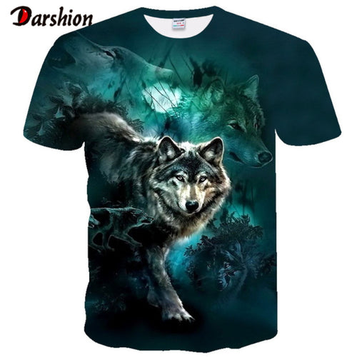 Newest Wolf 3D Print Animal Cool Funny T-Shirt Men Short Sleeve Summer Tops Tee Shirt T Shirt Male Fashion T-shirt Male Plus 4XL