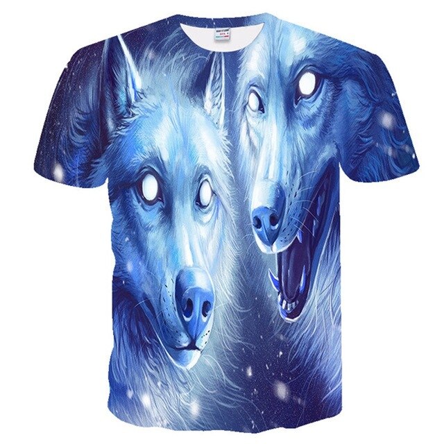 Newest Wolf 3D Print Animal Cool Funny T-Shirt Men Short Sleeve Summer Tops Tee Shirt T Shirt Male Fashion T-shirt Male Plus 4XL